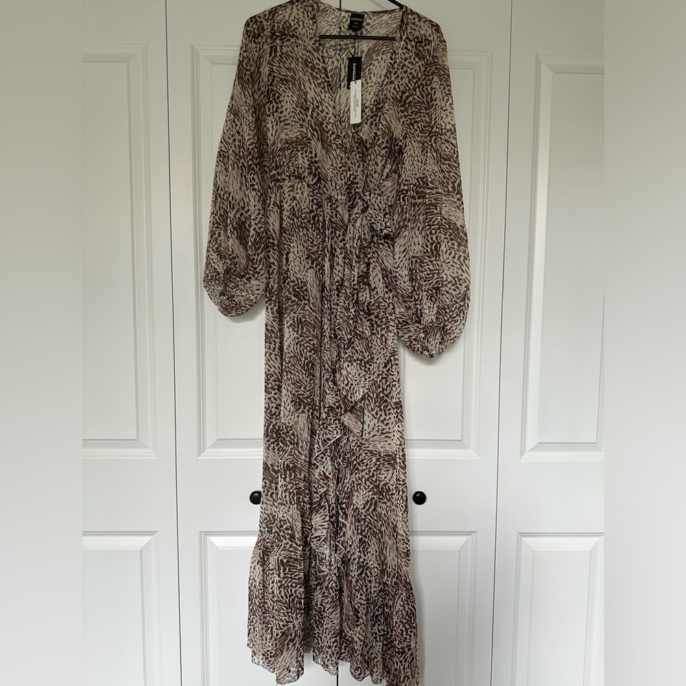 Animal Print Wrap Blouse